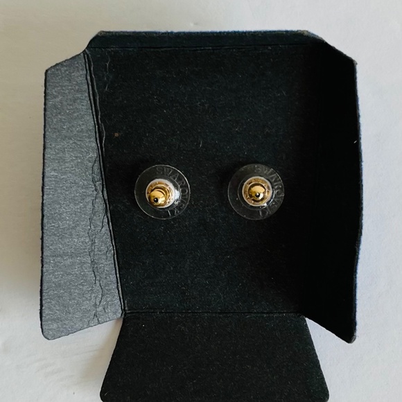 Vintage Swarovski Button Pave  Stunning Crystal Earrings 24KT over Silver Signed - Picture 6 of 11